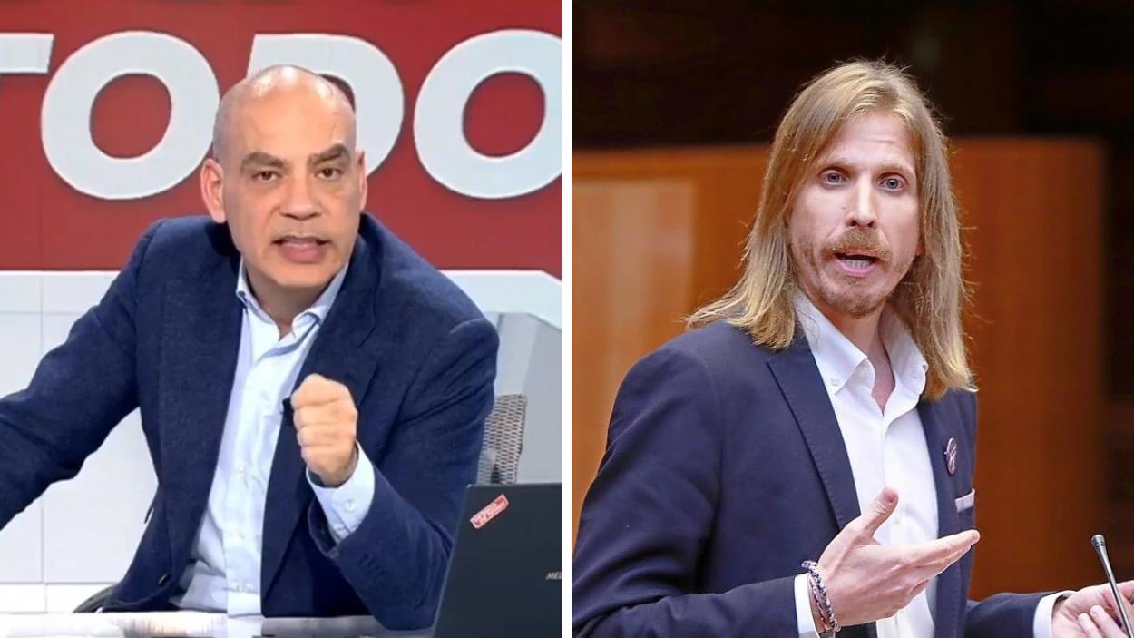 Fotomontaje del presentador Nacho Abad y el dirigente de Podemos Pablo Fernández. Elaboración propia.