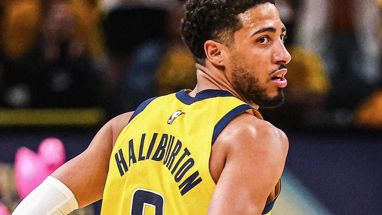 La estrella de los Indiana Pacers, Tyrese Haliburton, durante un partido