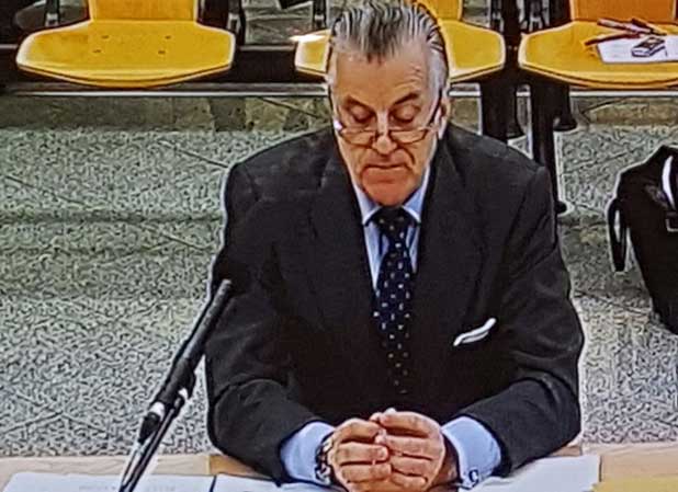 Captura de monitor de Bárcenas durante su declaración en el macro juicio Gürtel Eliminar