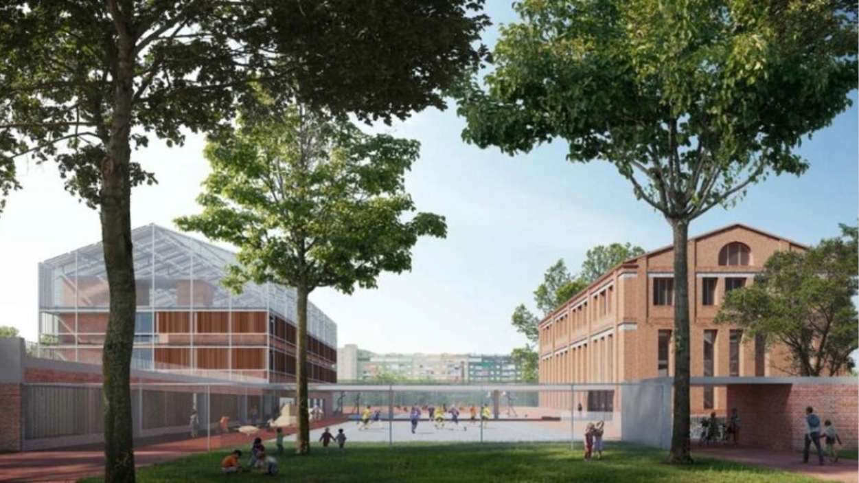 Render del institut escola Can Maiol. Ayuntamiento de Barcelona