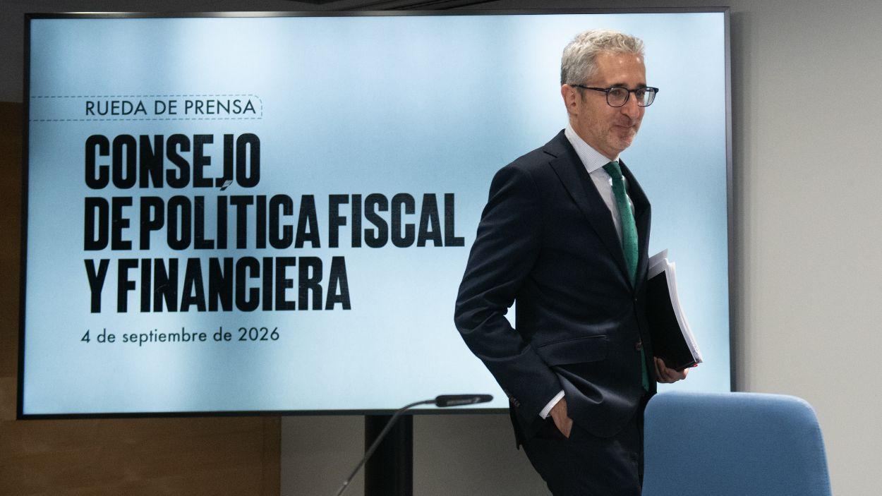El ministro de Hacienda, Arcadi España, tras el Consejo de Política Fiscal y Financiera (CPFF). EP.