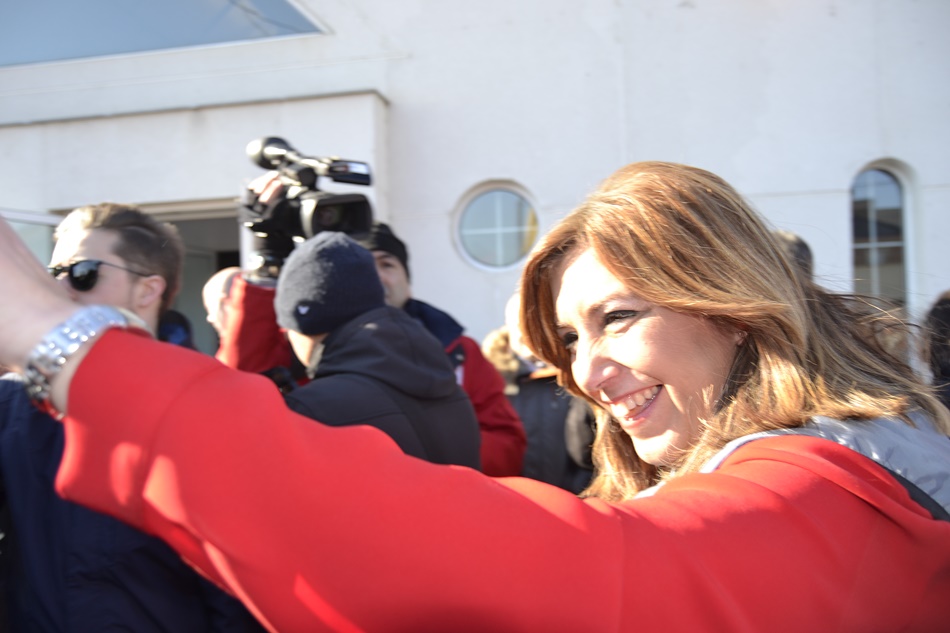 La presidenta andaluza durante su visita a León. 