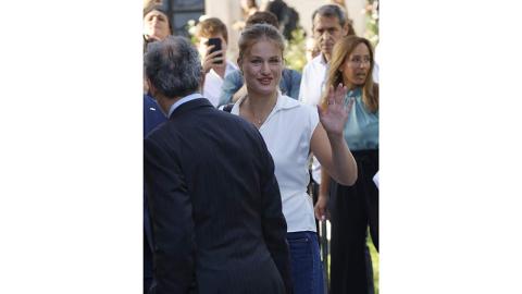 La princesa Leonor, a su llegada a la Carlos III