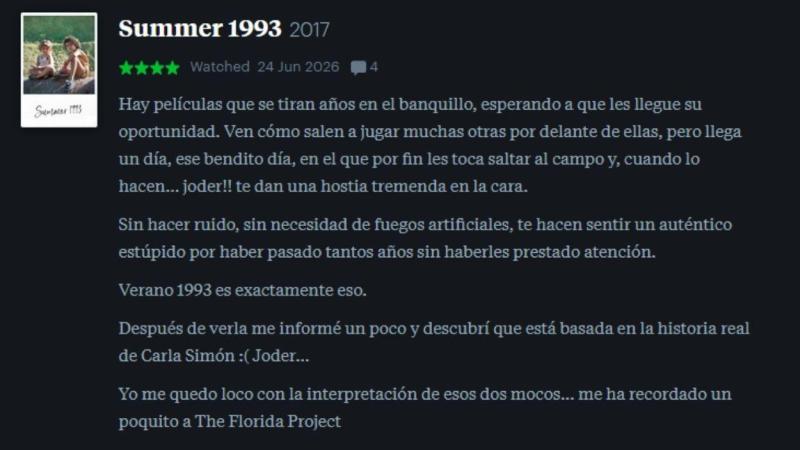Reseña de 'Summer 1993' por Sergio Camello.