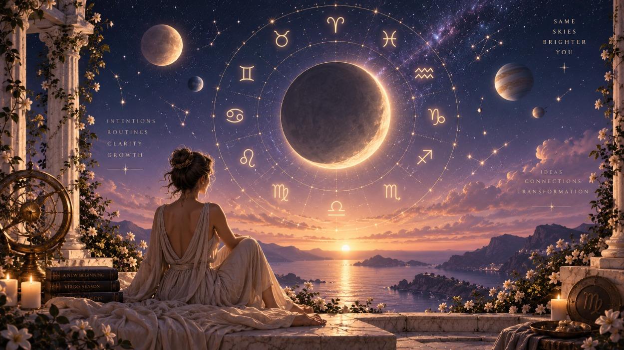 Horóscopo semanal del 7 al 13 de septiembre de 2026 con Luna Nueva en Virgo, planetas y símbolos del zodiaco