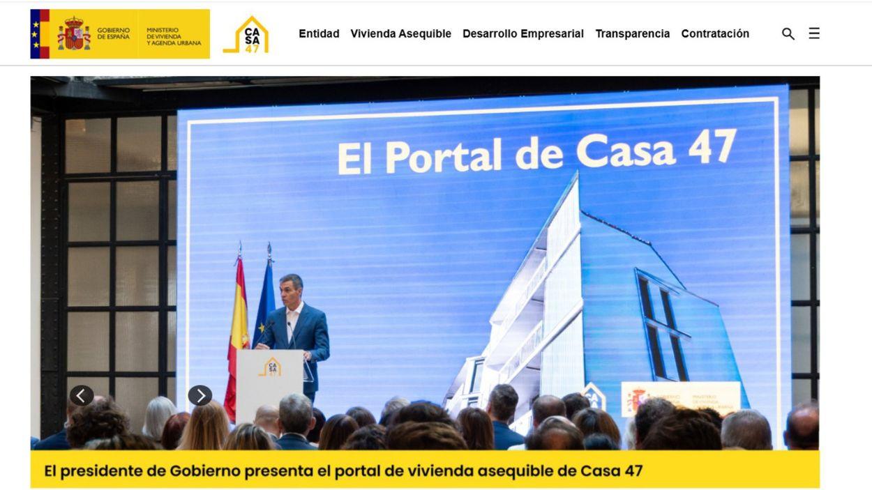 Portada de la web de Casa 47