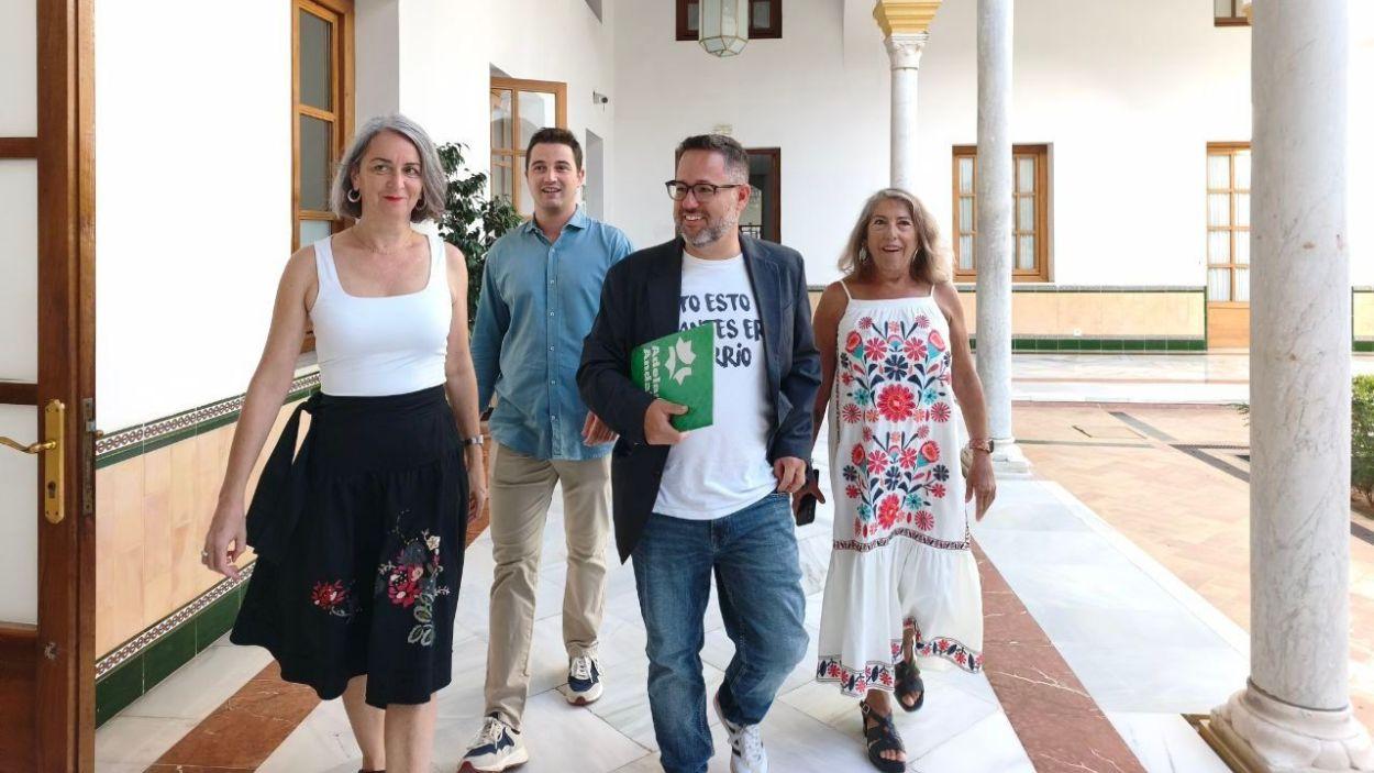 Diputados de Adelante Andalucía este martes en el Parlamento andaluz 