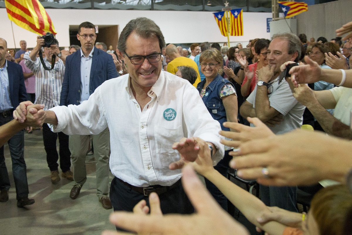 Artur Mas durante un acto de campaña