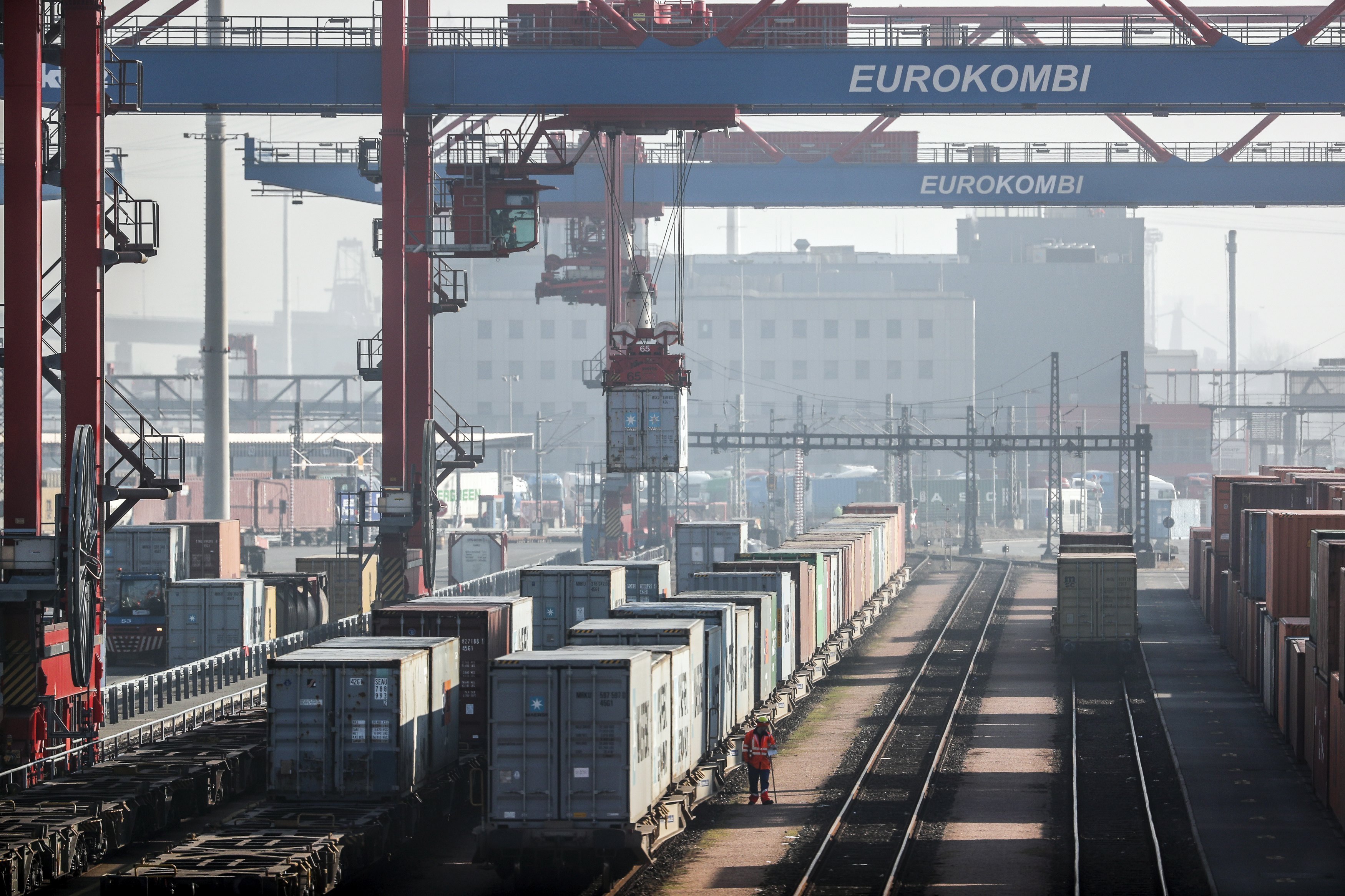 zona de carga en el puerto de Hamburgo