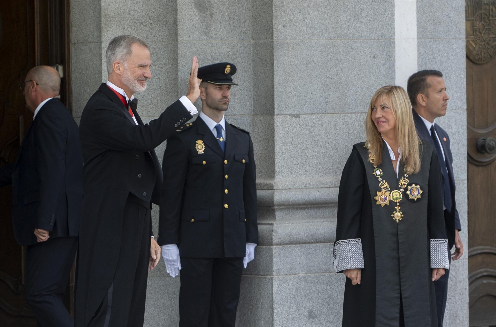 El rey Felipe VI durante la apertura del año judicial. EP
