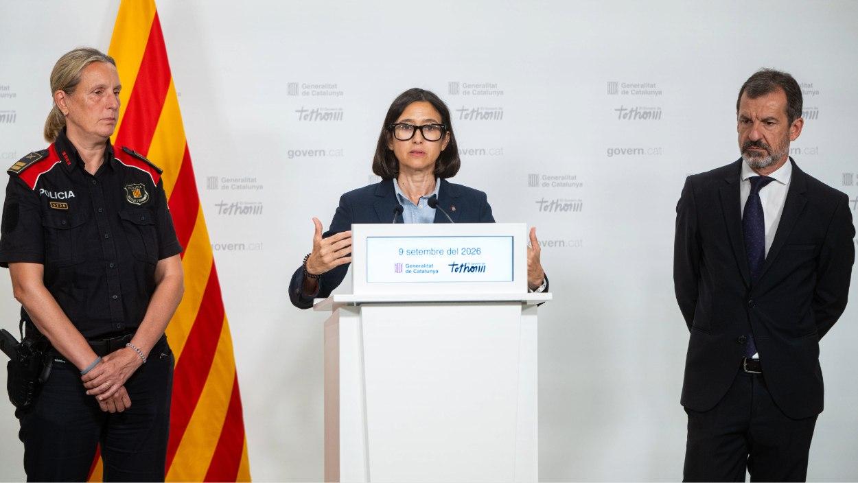 La consellera de Interior de la generalitat de Catalunya, Nuria Parlon, ofrece una rueda de prensa para informar de los cambios en la cúpula de interior tras la dimisión del director general de la Policía catalana, Josep Lluis Trapero, a 9 de septiembre de 2026. Lorena Sopêna / EP