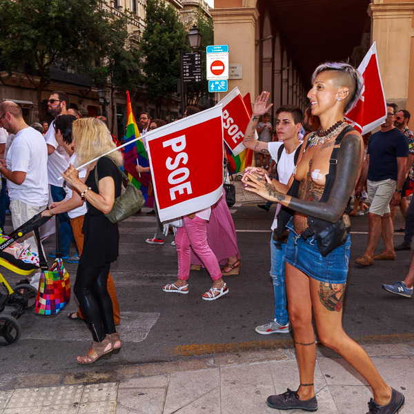 Militantes socialistas que participaron en el desfile del Orgullo Gay del año pasado.