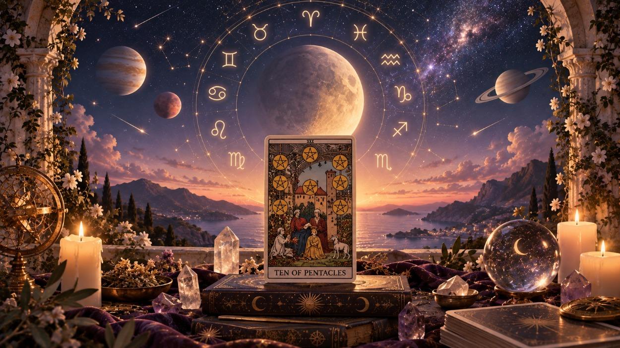 Horóscopo semanal del 14 al 20 de septiembre de 2026 con el Diez de Oros, carta del Tarot que anuncia estabilidad, logros y abundancia
