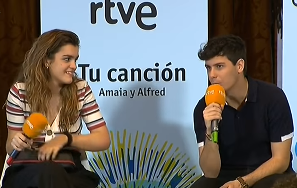 Los representantes de España en Eurovisión con 'Tu canción', Amaia y Alfred. 