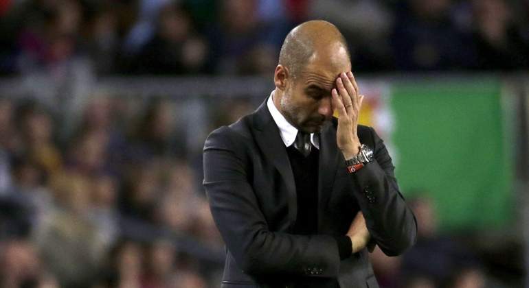 Pep Guardiola, durante un partido 