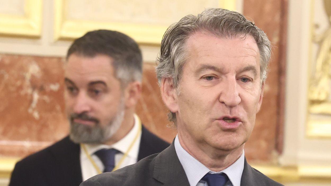Feijóo y Abascal en el Congreso. EP