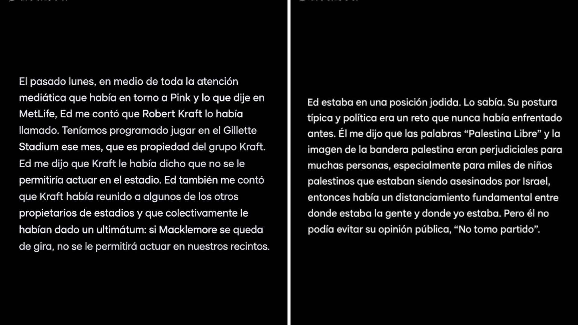 La respuesta de Macklemore en redes sociales.