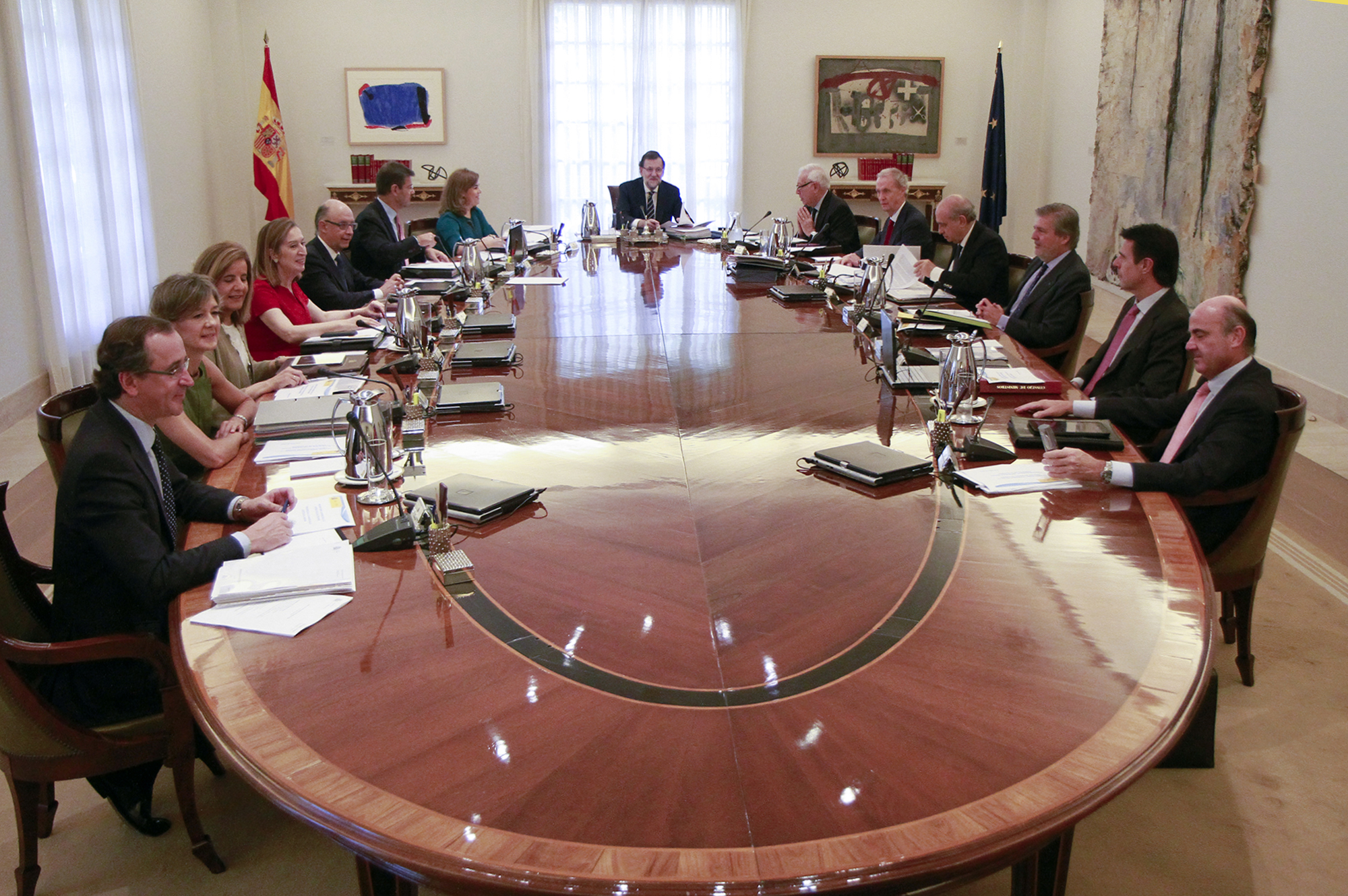 Una de las últimas fotos del Consejo de Ministros, aún con Soria presente