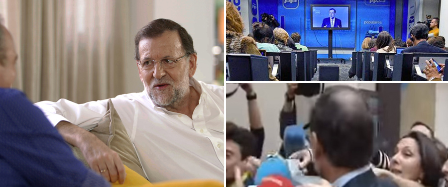 Rajoy va ahora de 'simpático' por las teles, pero antes se escondía tras el plasma