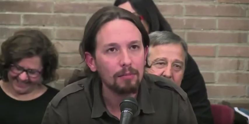 Imagen del vídeo en el que Pablo Iglesias insulta a Antonio Miguel Carmona