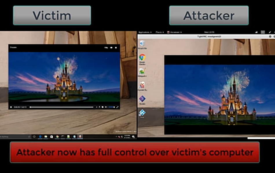 Captura de pantalla del vídeo publicado por Check Point en el que explican cómo se produce el ataque. 