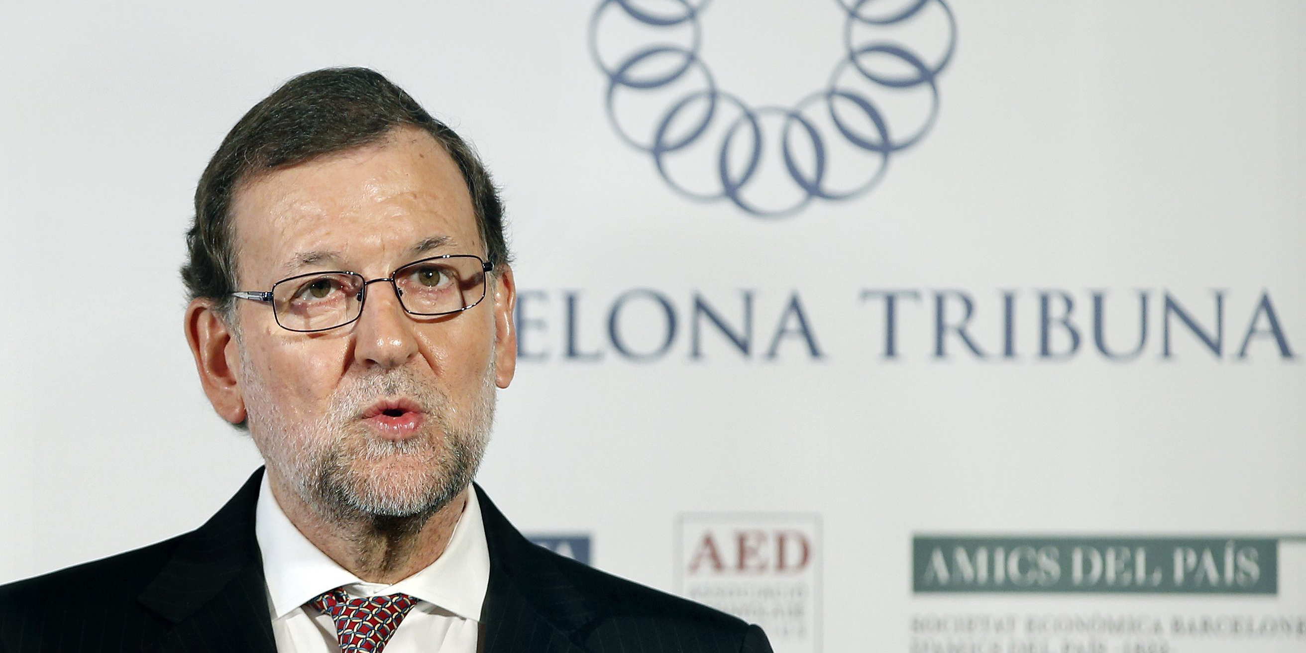 Mariano Rajoy, durante su intervención en la tribuna organizada por el diario La Vanguardia/EFE