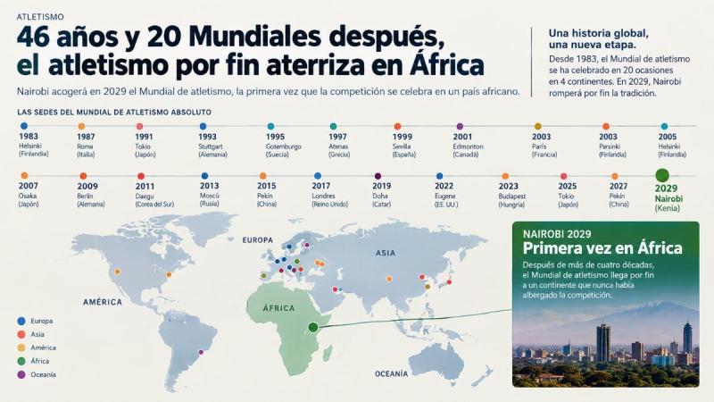 Infografía sobre todos los Mundiales de atletismo Infografía sobre todos los Mundiales de atletismo