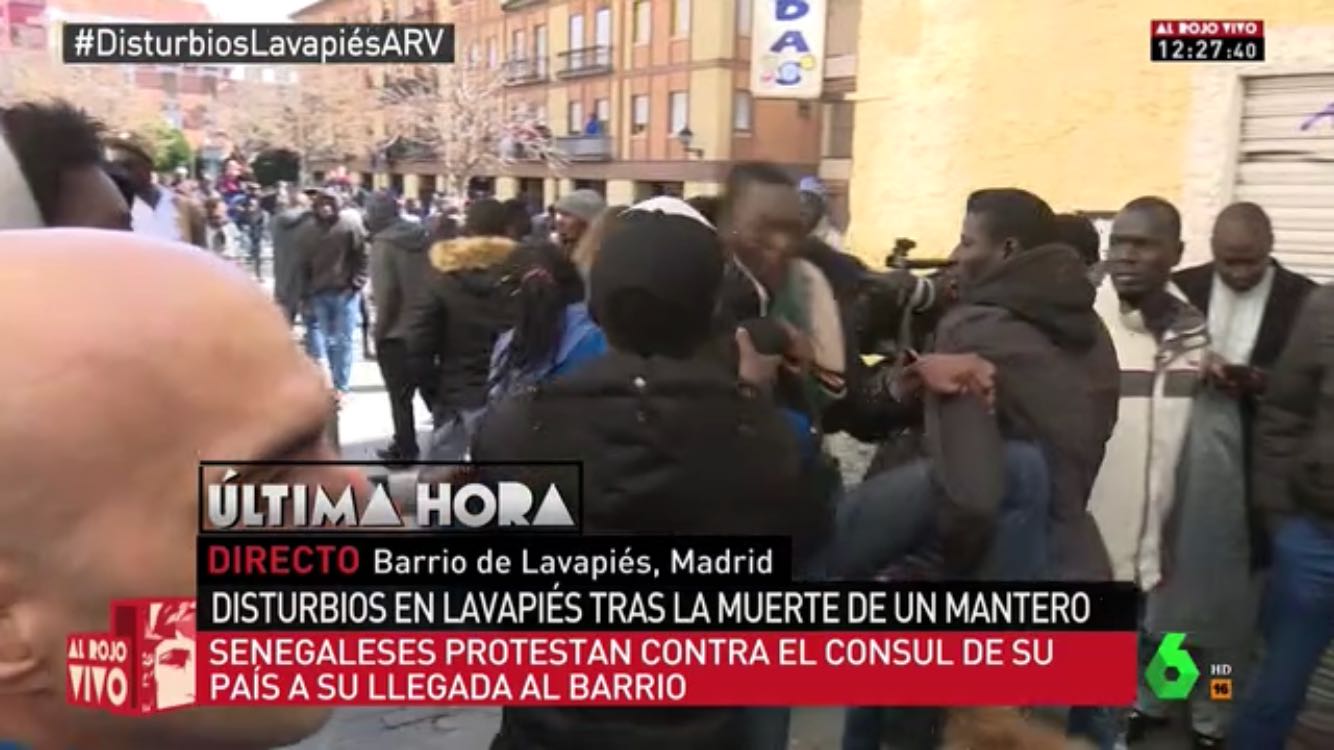 Protestas en Lavapiés.