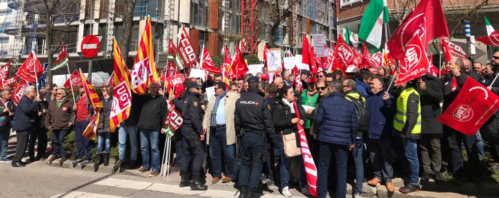 Concentración de trabajadores de Endesa en una huelga anterior