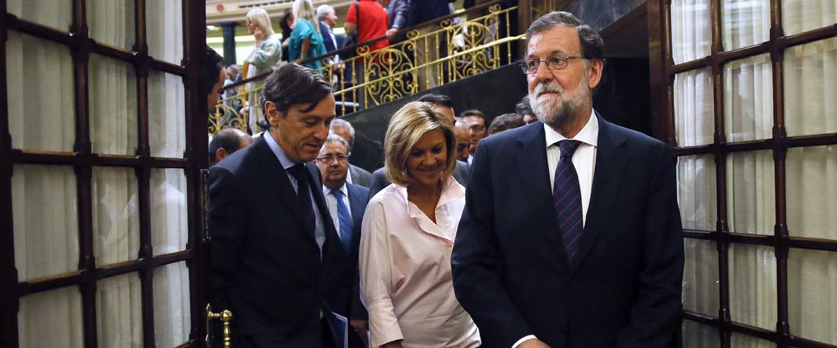 El presidente del Gobierno, Mariano Rajoy, ayer en el Congreso de los Diputados. 