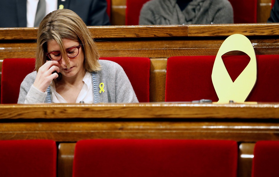 Imagen del Parlament durante el pleno  en la que tendría que haberse realizado la segunda votación para la investidura de Jordi Turull. 