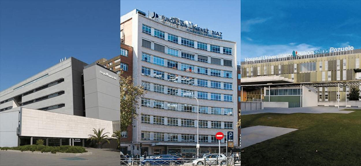 El Hospital Universitario Dexeus, el Hospital Universitario Fundación Jiménez Díaz y el Hospital Universitario Quirónsalud Pozuelo. SERVIMEDIA