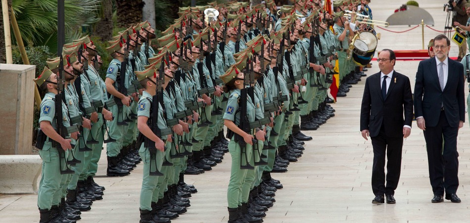 Veterano miembro de la legión española durante la Semana Santa, la