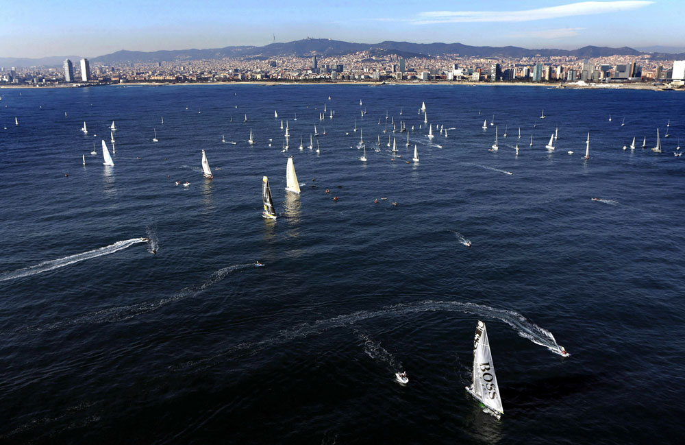 Salida de la Barcelona World Race. 