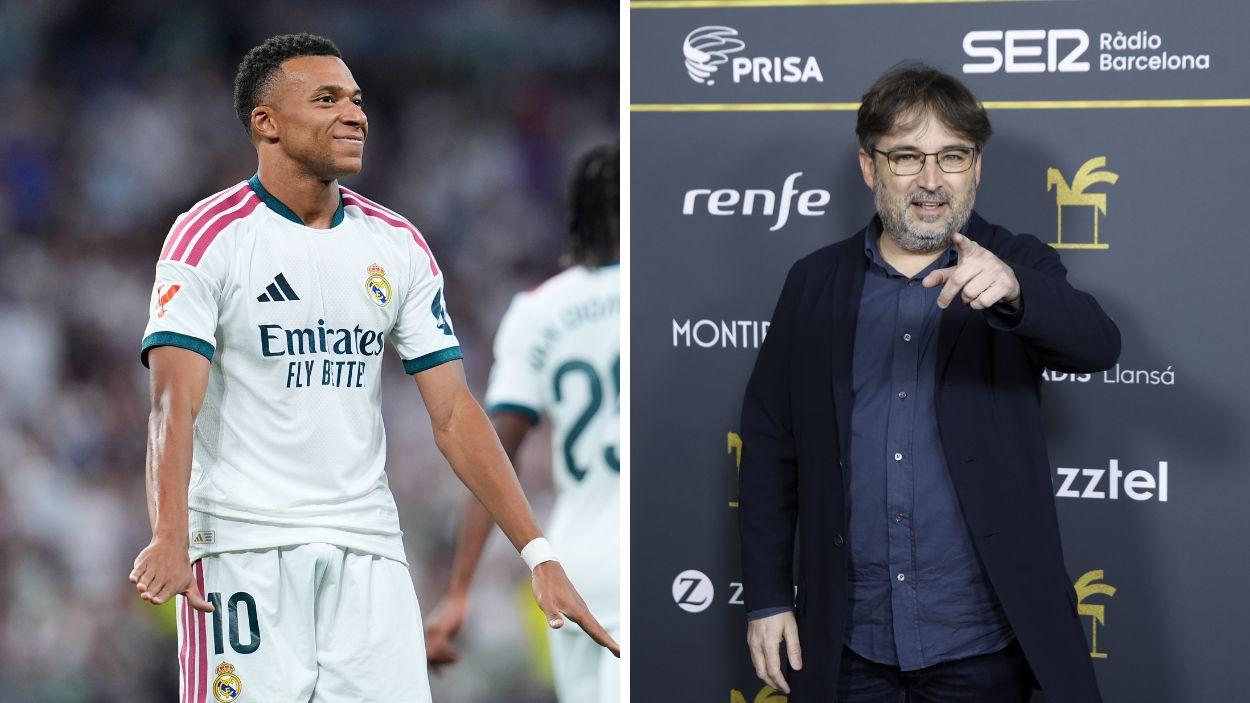 El futbolista Kylian Mbappé y el presentador Jordi Évole. EP.