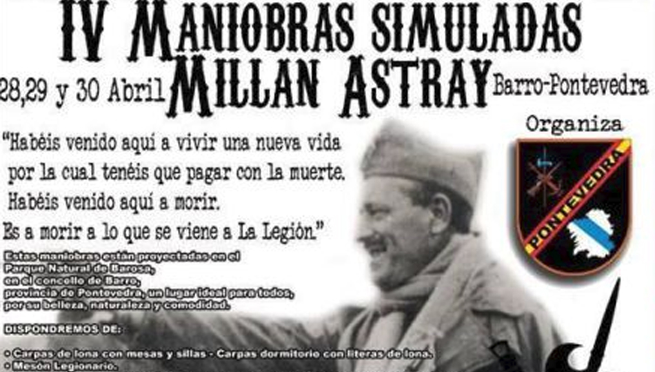 Cartel de los Legionarios jornadas sobre Millán Astray en Pontevedra