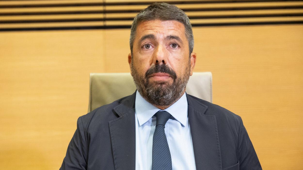 El expresident de la Generalitat Valenciana, Carlos Mazón, durante la comparecencia ante la Comisión de Investigación sobre la dana, en el Congreso de los Diputados. EP.