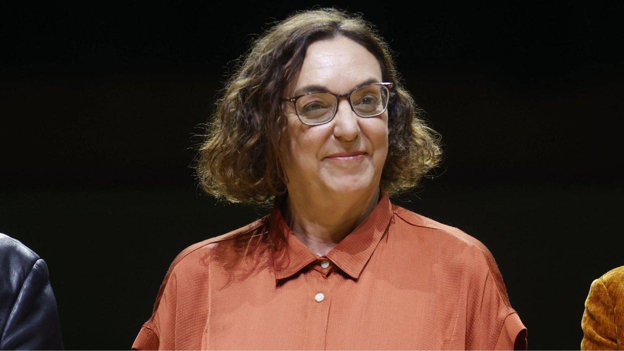 La presidenta de la Fundación Pasqual Maragall, Cristina Maragall i Garrigosa, durante la entrega de los Premios Diana Garrigosa, en L'Auditori, a 20 de noviembre de 2024, en Barcelona