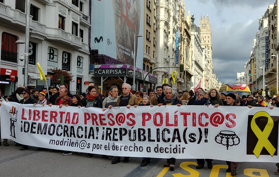 La marcha recorrió los 900 metros que separan la Puerta del Sol del Ministerio de Justicia (Madrid). 