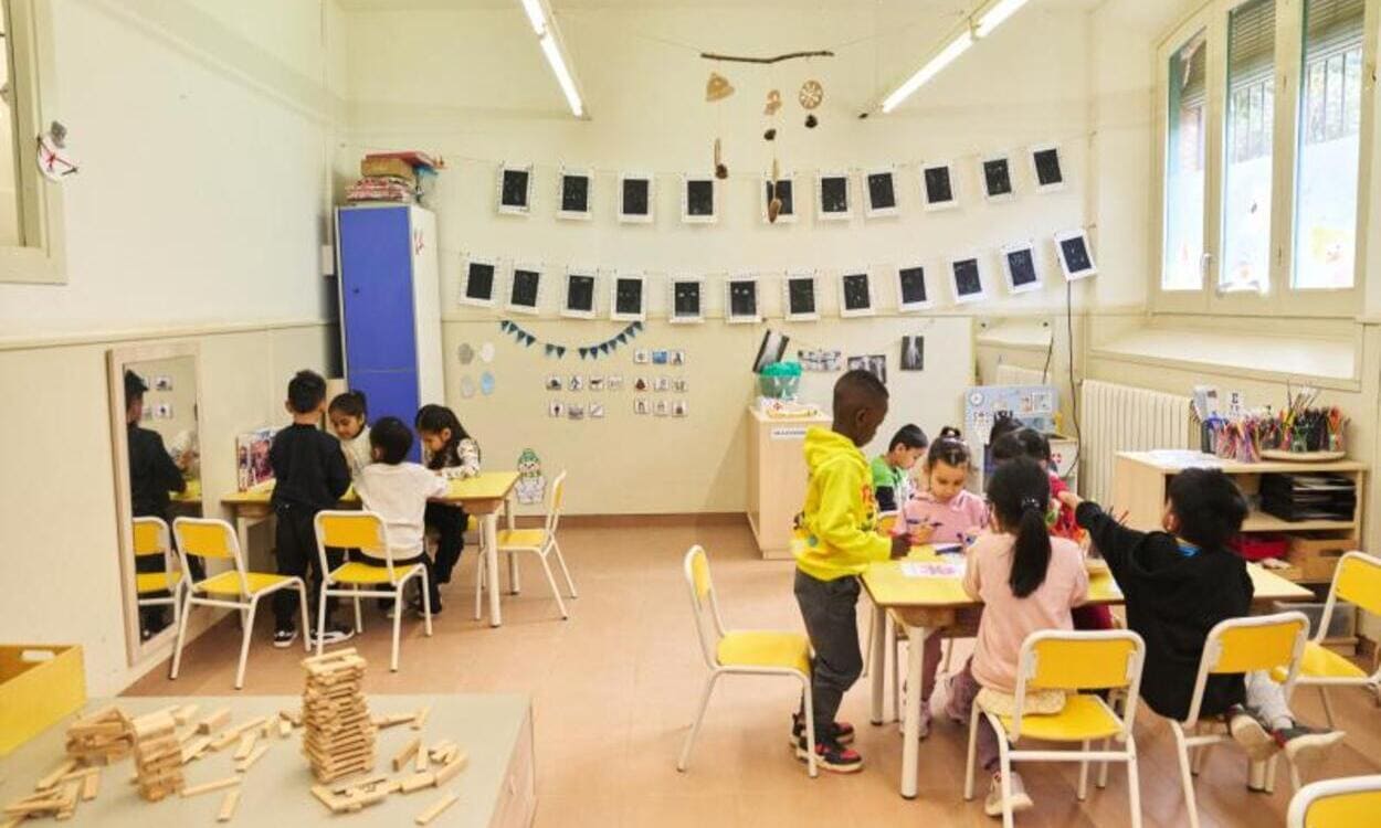 Alumnos de primaria en una actividad colaborativa en el aula. © Fundación ”la Caixa”