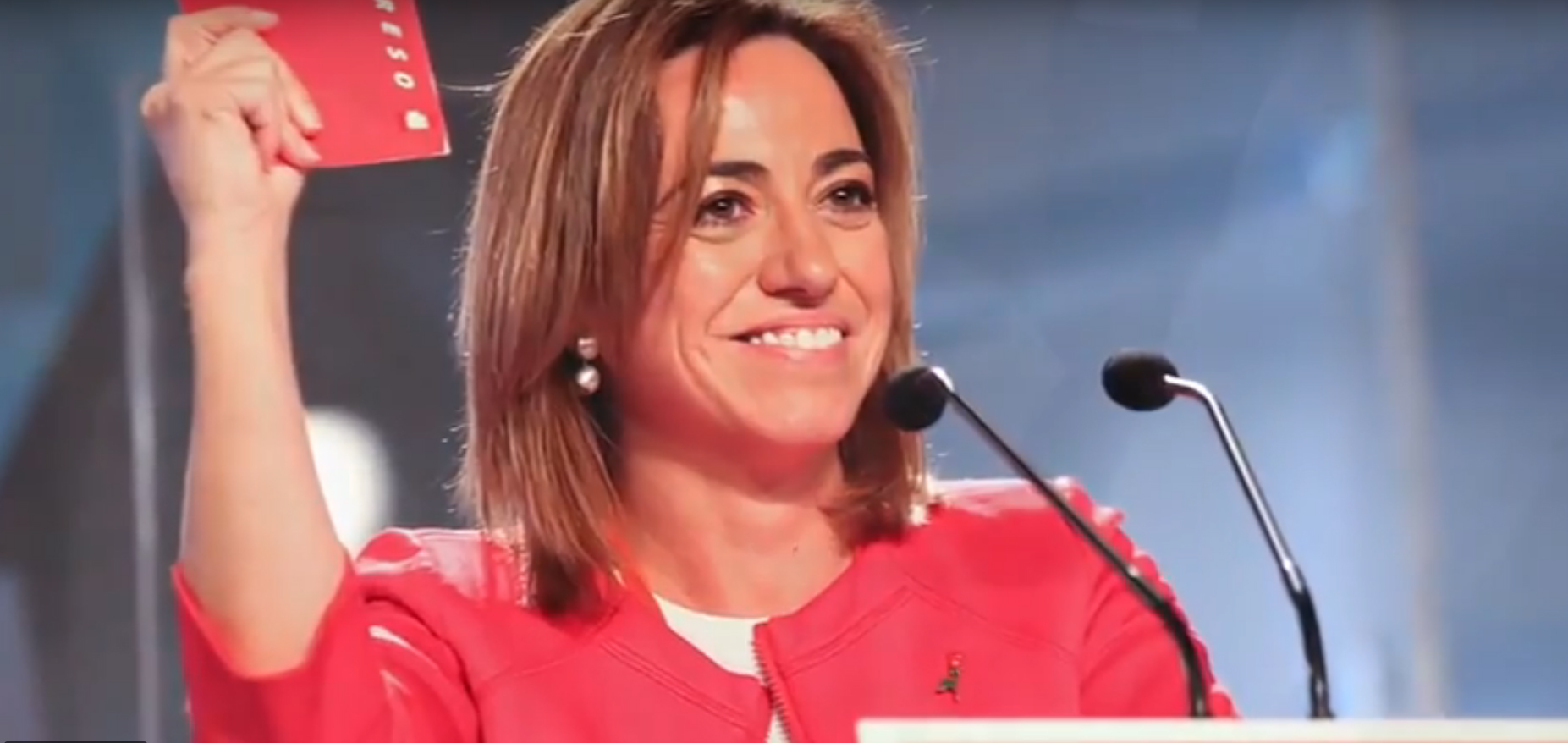 Carme Chacón en una imagen del vídeo difundido por el PSC