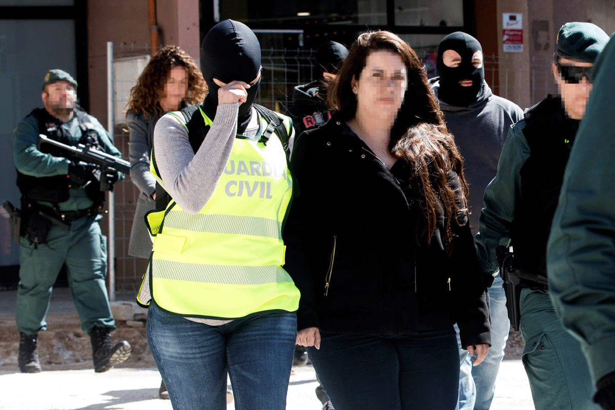 Tamara Carrasco, detenida por la Guardia Civil.