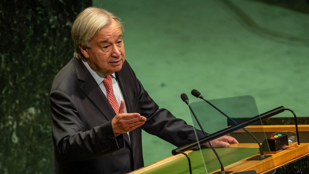 El secretario general de la ONU, Antònio Guterres, en su discurso inicial de la 81º Asamblea General de las Naciones Unidas en Nueva York. EP.
