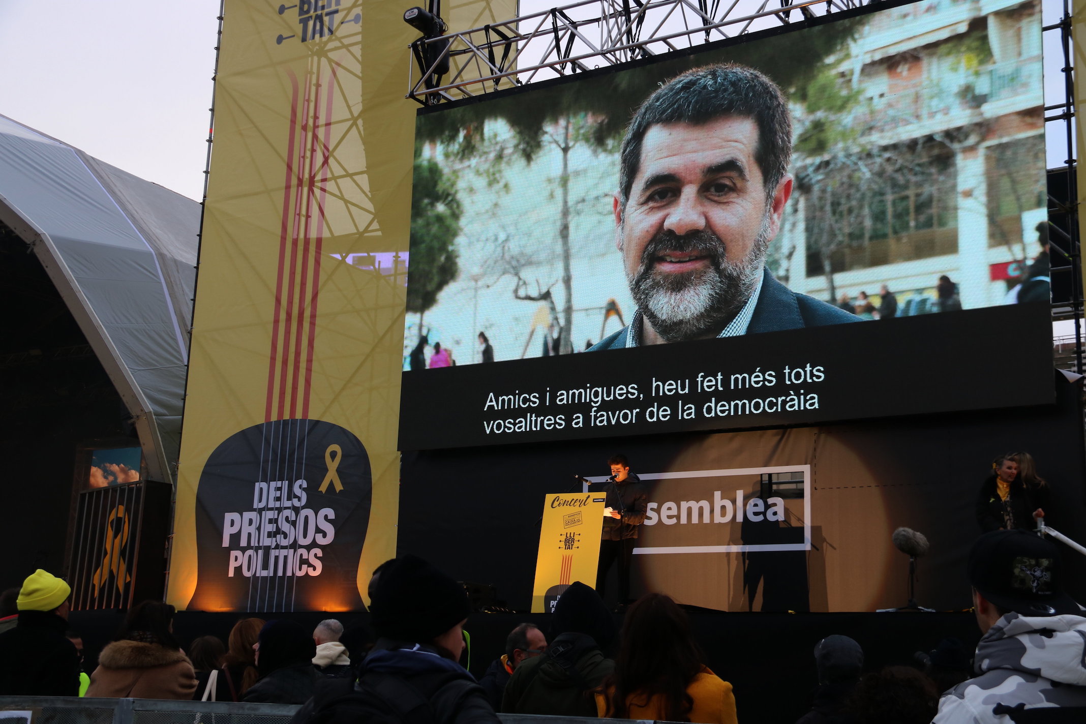 Acto de homenaje a Jordi Sànchez pidiendo su libertad.