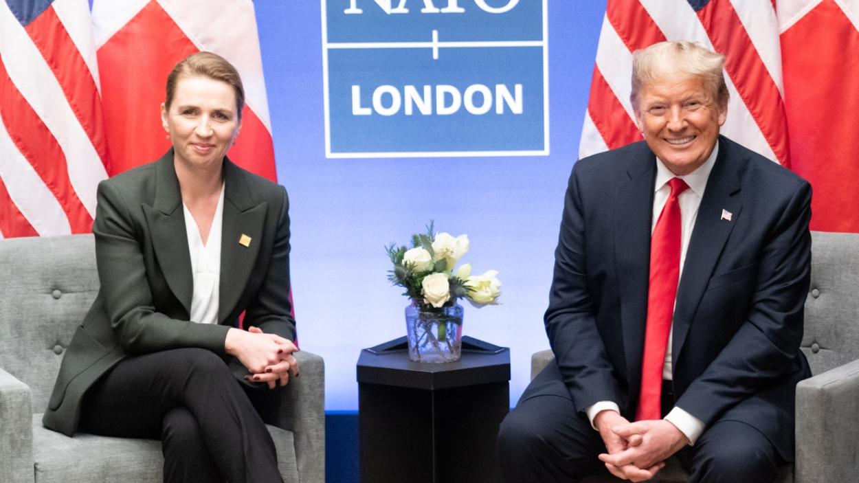 El presidente de Estados Unidos, Donald Trump, y la primera ministra danesa, Mette Frederiksen, en 2019. EP.