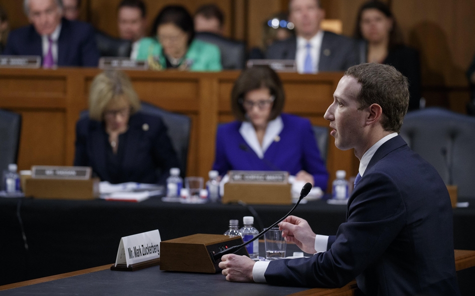 Mark Zuckerberg durante su comparecencia en el Congreso de EEUU en las últimas horas.