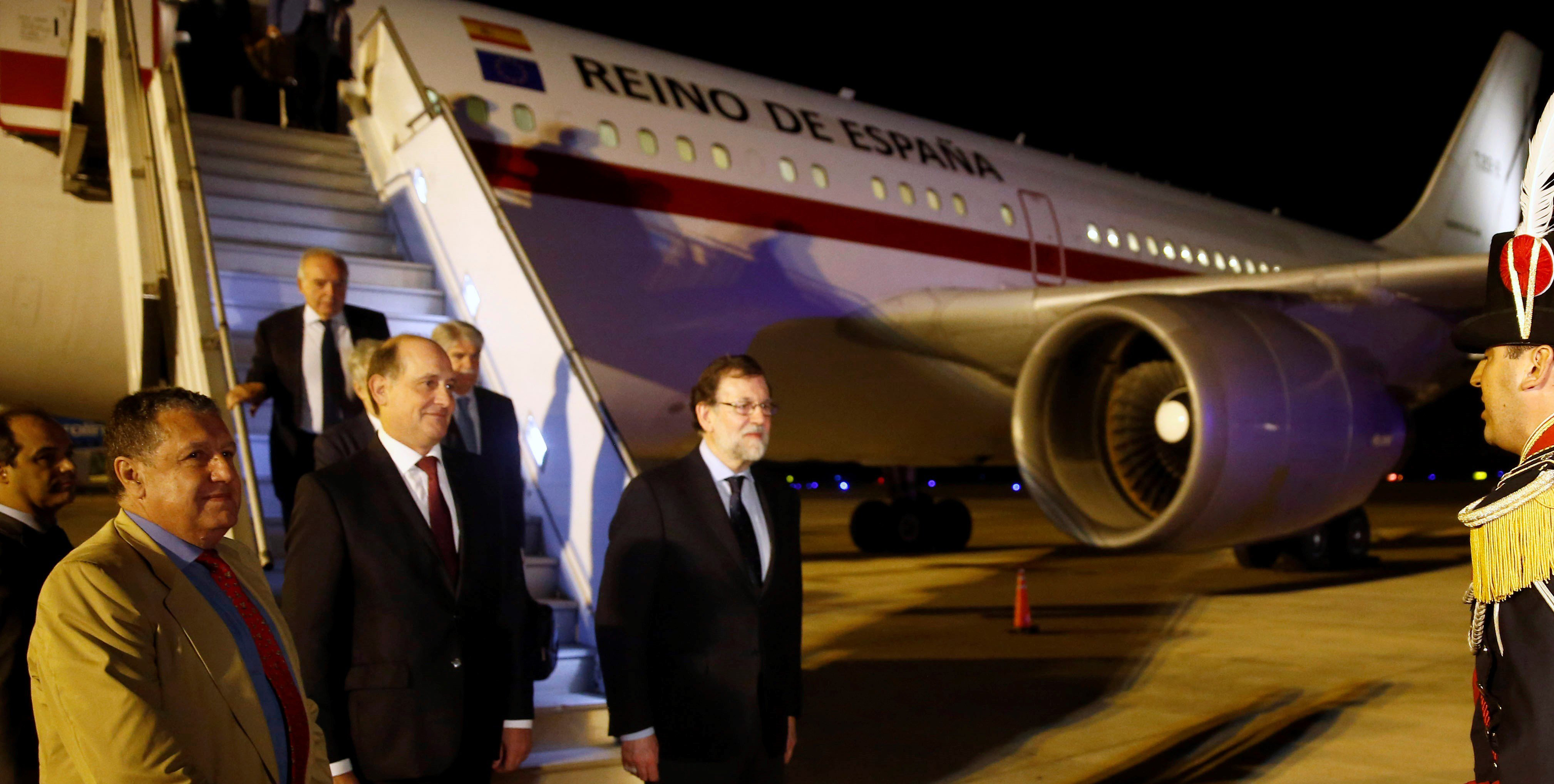 El presidente del Gobierno español Mariano Rajoy a su llegada a Argentina. 