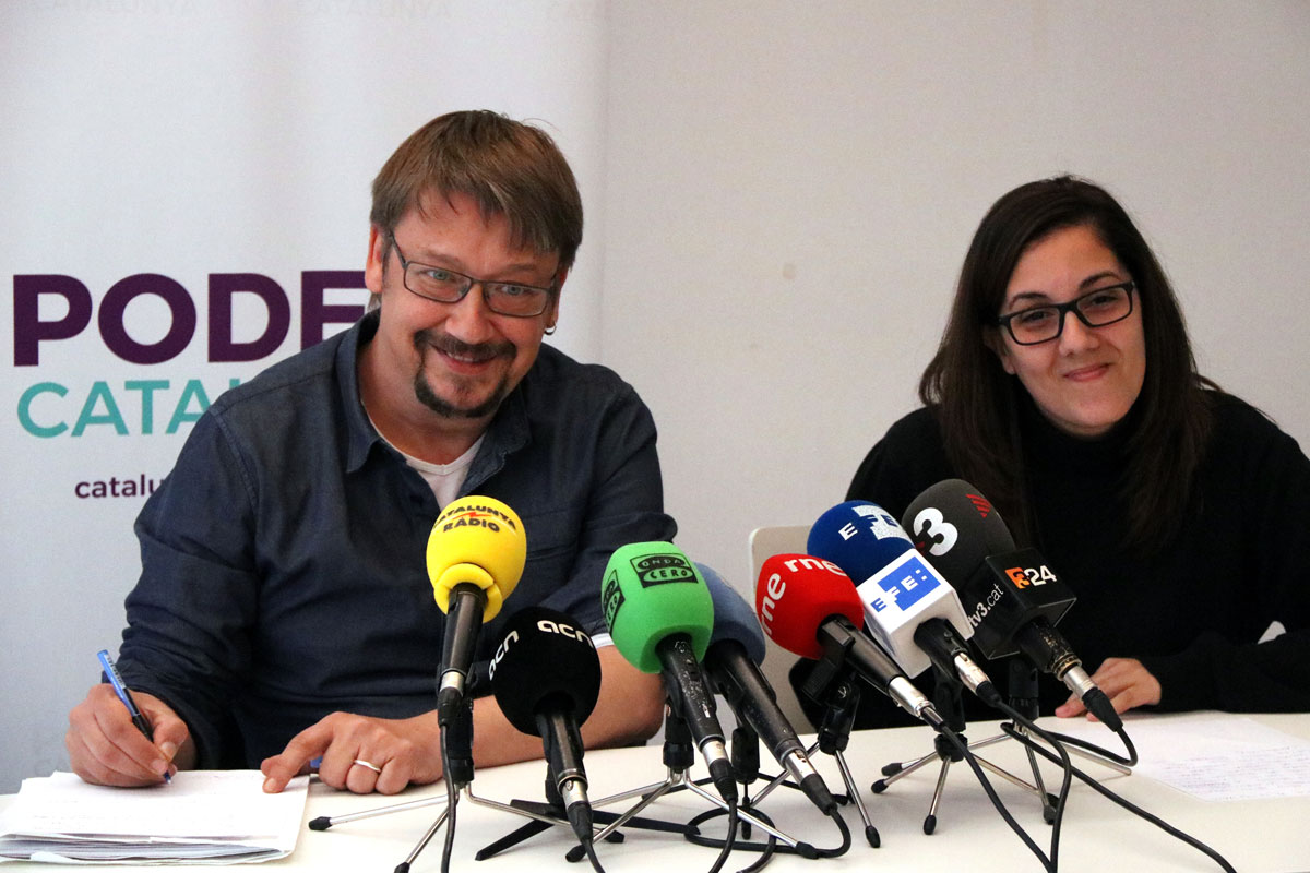 Xavier Domènech con Conchi Abellán, la candidata más votada en el Consejo Ciudadano Autonómico