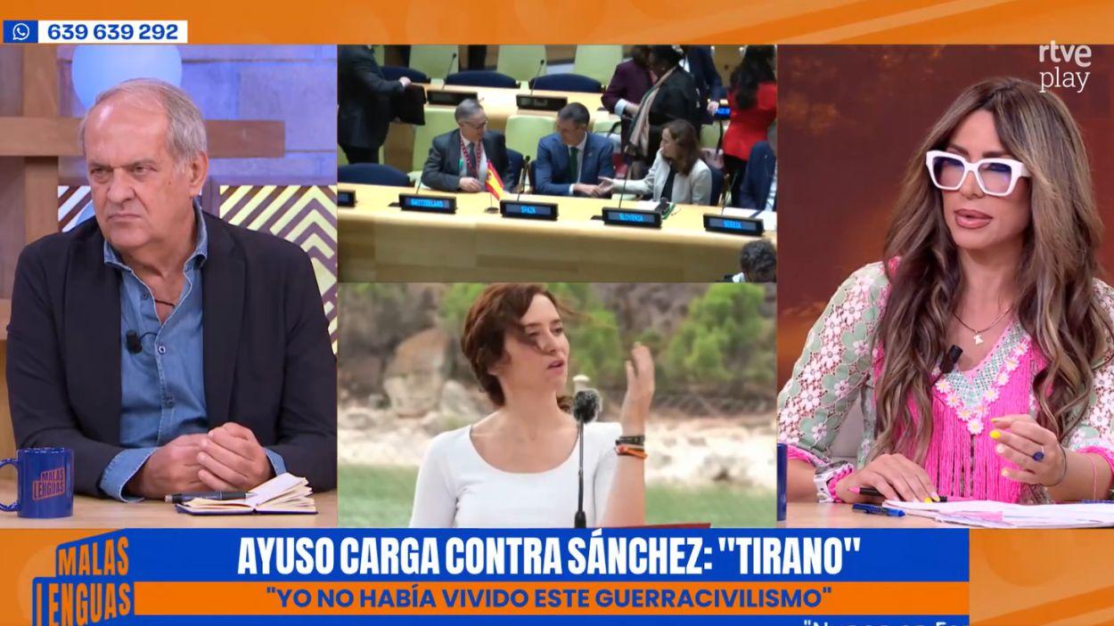 Javier Aroca y Arantxa Sánchez en 'Malas Lenguas'. RTVE. 