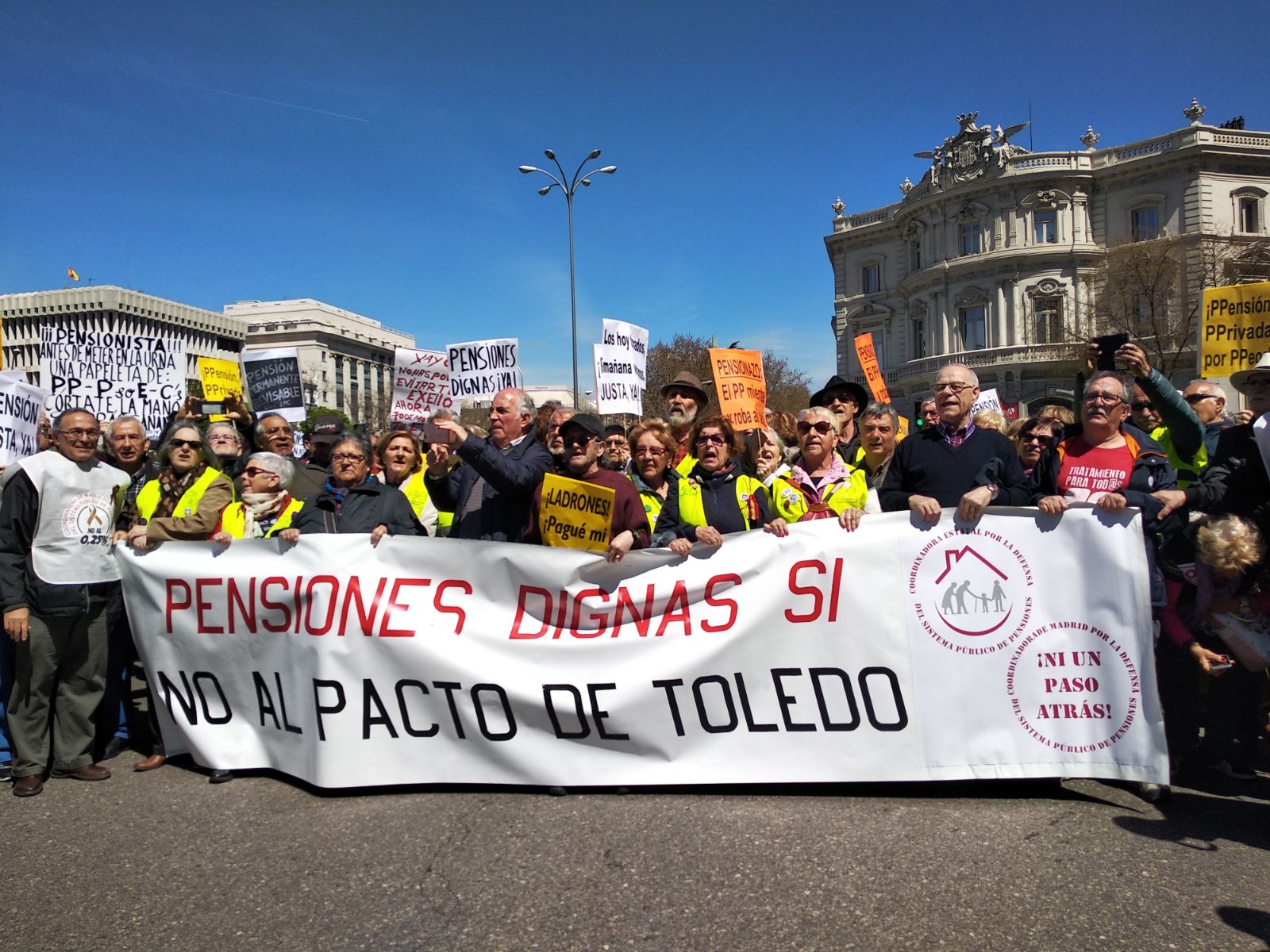 Concentración de pensionistas en Madrid